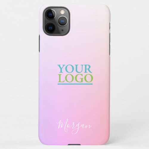 Your LogoArtPhoto Name Pink  Lavender Ombre iPhone 11Pro Max Case