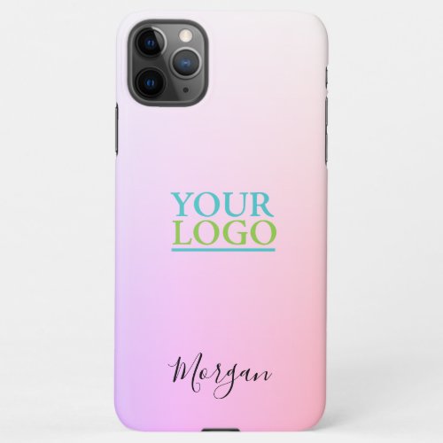 Your LogoArtPhoto Name Pink  Lavender Ombre iPhone 11Pro Max Case
