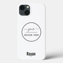 Your Logo/Art /Photo, Name, White iPhone Case