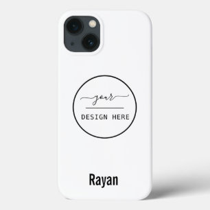 Your Logo/Art /Photo, Name, White iPhone Case