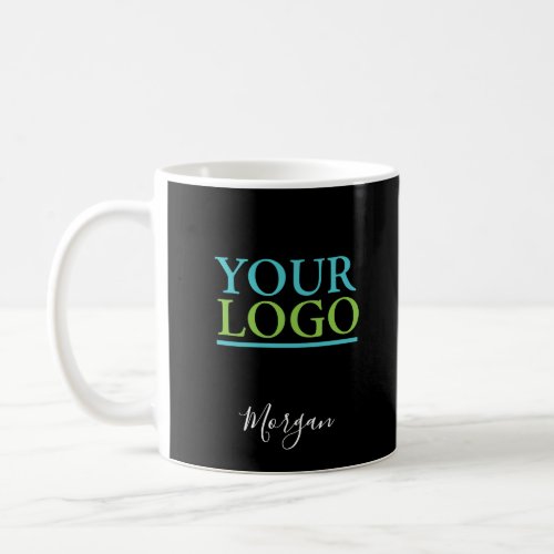 Your LogoArtPhoto Name White Script Black Coffee Mug