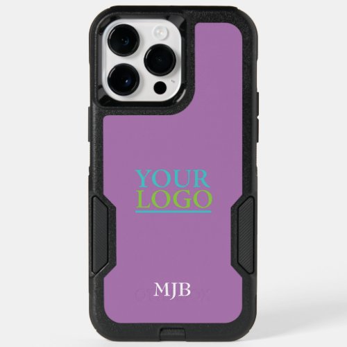 Your LogoArtPhoto White Monogram Lavender OtterBox iPhone 14 Pro Max Case