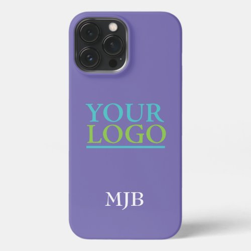 Your LogoArtPhoto White Monogram Periwinkle iPhone 13 Pro Max Case