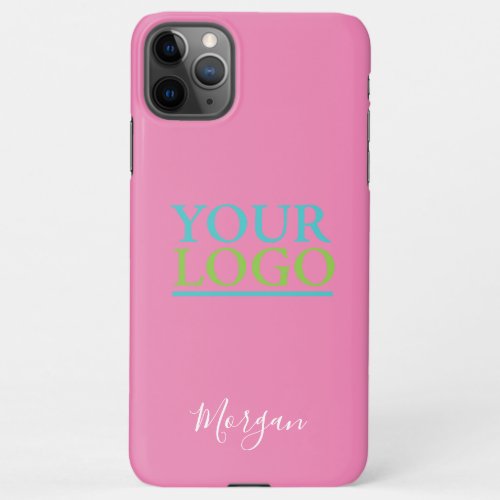 Your LogoArtPhoto White Script Name Pink iPhone 11Pro Max Case