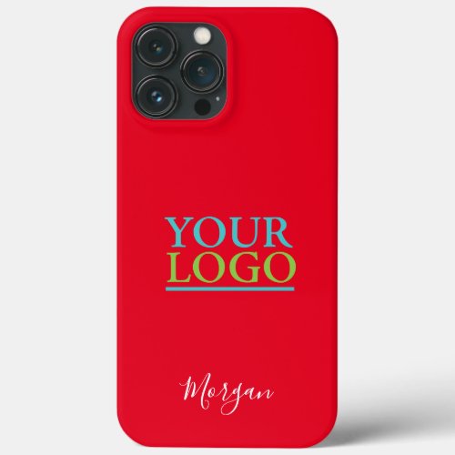 Your LogoArtPhoto White Script Name Red iPhone 13 Pro Max Case