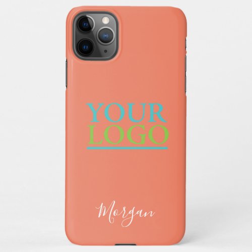 Your LogoArtPhoto White Script Name Salmon iPhone 11Pro Max Case