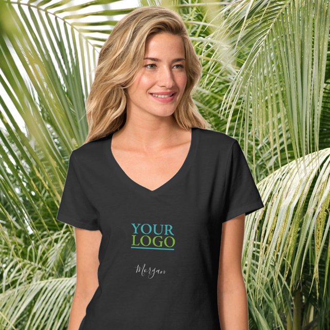 Your Logo/Art/Photo, White Script Name T-Shirt (Creator Uploaded)