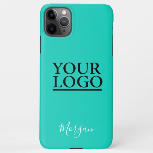 Your LogoArtPhoto White Script Name Teal iPhone 11Pro Max Case