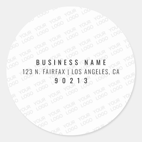 Your Logo Automatically Lightened  Repeating Classic Round Sticker