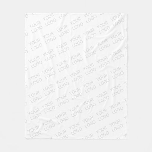 Your Logo Automatically Lightened  Repeating Fleece Blanket