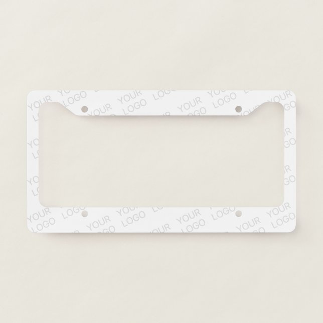 Your Logo Automatically Lightened & Repeating License Plate Frame (Front)