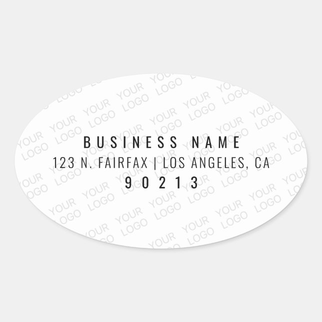 Your Logo Automatically Lightened & Repeating Oval Sticker (Front)