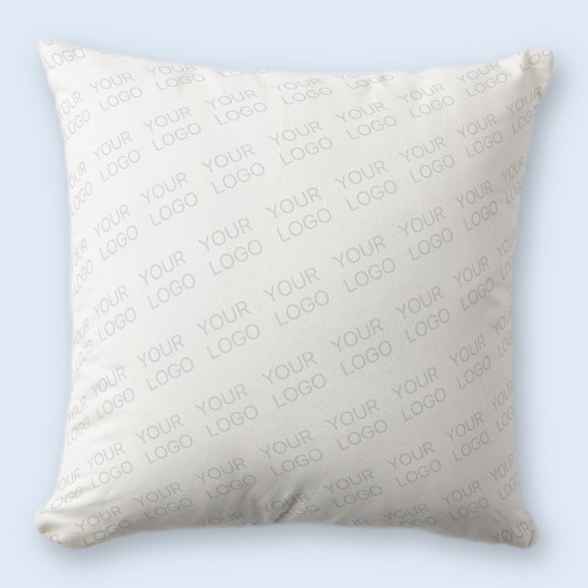 Your Logo Automatically Lightened & Repeating Throw Pillow (Creator Uploaded)