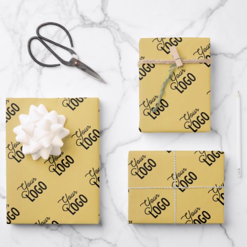 Your Logo automatically Tiled 45  Faux Gold Wrapping Paper Sheets