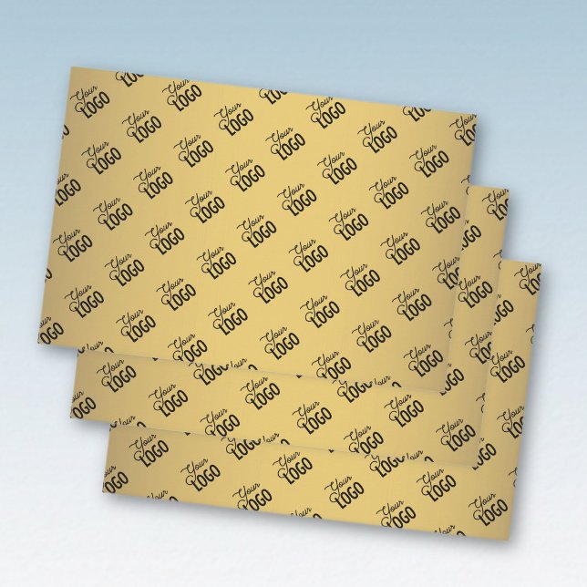 Your Logo (automatically) Tiled 45 | Faux Gold Wrapping Paper Sheets (Creator Uploaded)