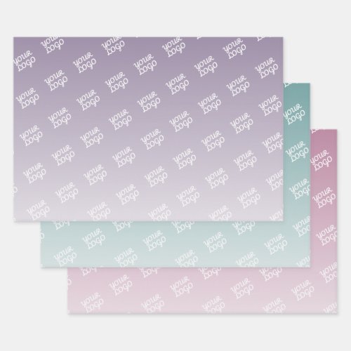 Your Logo Automatically Tiled  Editable Colors Wrapping Paper Sheets