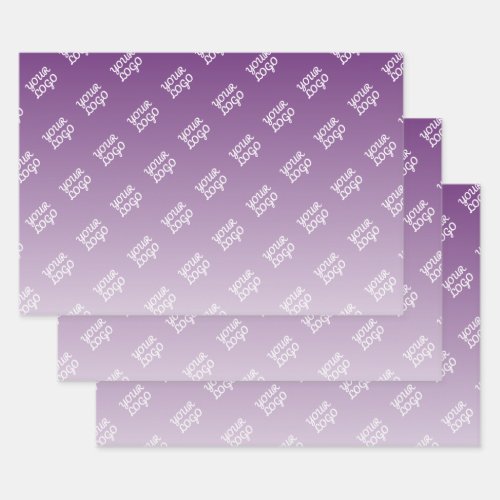 Your Logo Automatically Tiled  Editable Purple Wrapping Paper Sheets