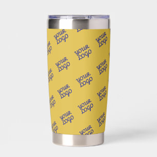Your Logo Automatically Tiled Gold/Editable Color Insulated Tumbler