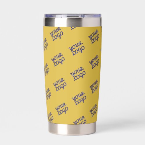 Your Logo Automatically Tiled GoldEditable Color Insulated Tumbler