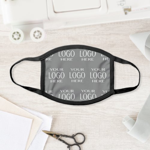 Your Logo automatically Tiled Grey Face Mask