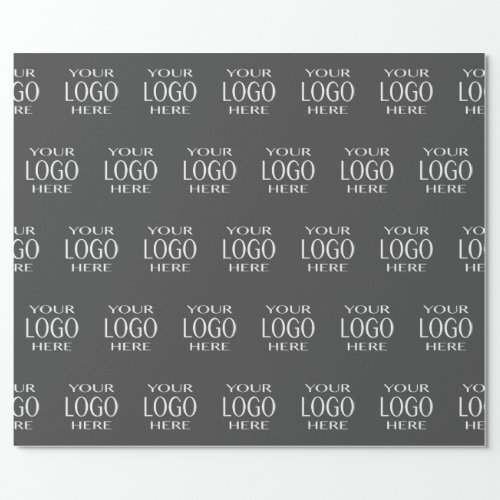 Your Logo automatically Tiled Grey Wrapping Paper
