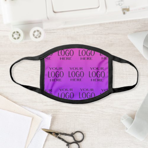 Your Logo Automatically TiledPink Purple Gradient Face Mask