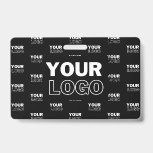 Your Logo & Background Repeating Logo   Black Badge