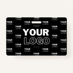 Your Logo & Background Repeating Logo   Black Badge