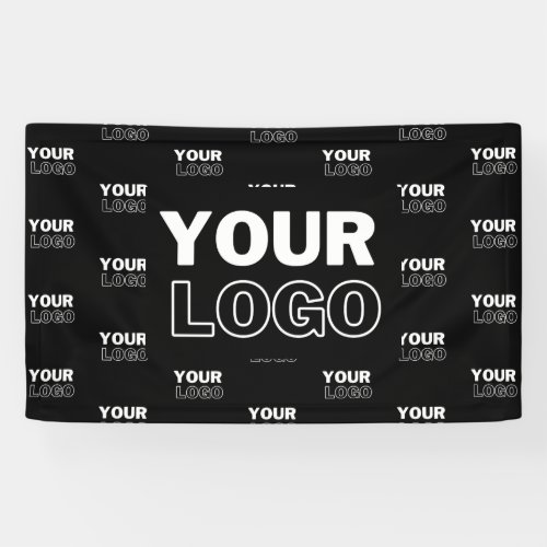 Your Logo  Background Repeating Logo  Black Banner