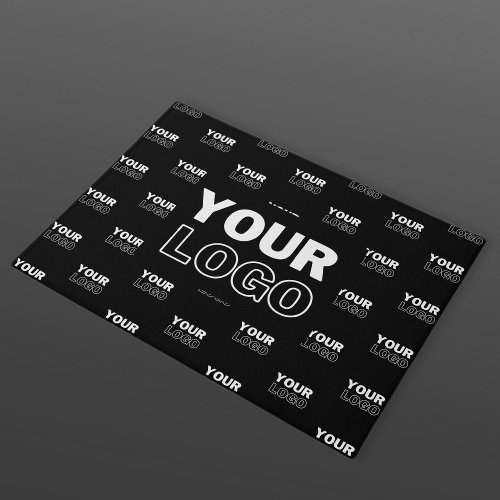 Your Logo  Background Repeating Logo  Black Doormat