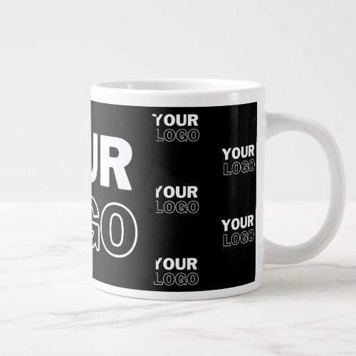 Your Logo  Background Repeating Logo  Black Giant Coffee Mug