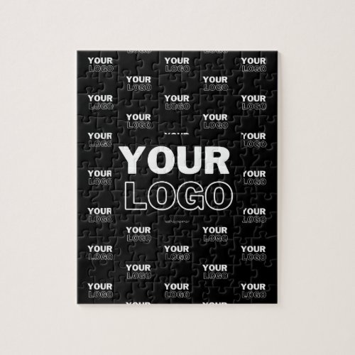 Your Logo  Background Repeating Logo  Black Jigsaw Puzzle