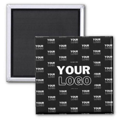 Your Logo  Background Repeating Logo  Black Magnet