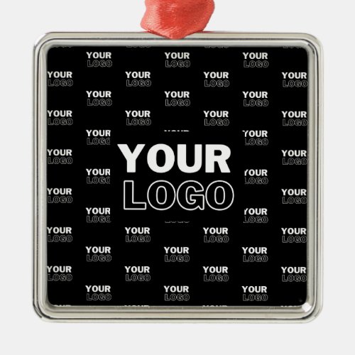 Your Logo  Background Repeating Logo  Black Metal Ornament