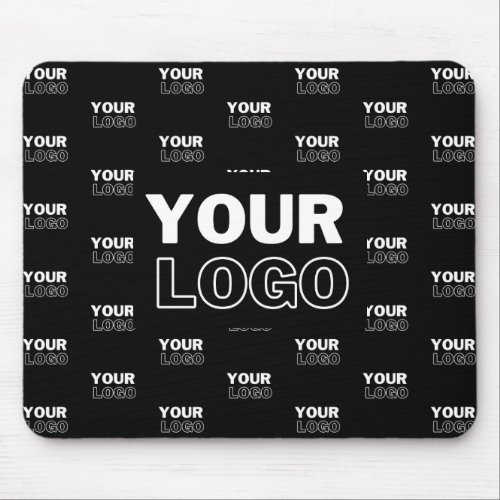 Your Logo  Background Repeating Logo  Black Mouse Pad