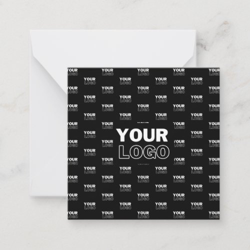 Your Logo  Background Repeating Logo  Black Note Card