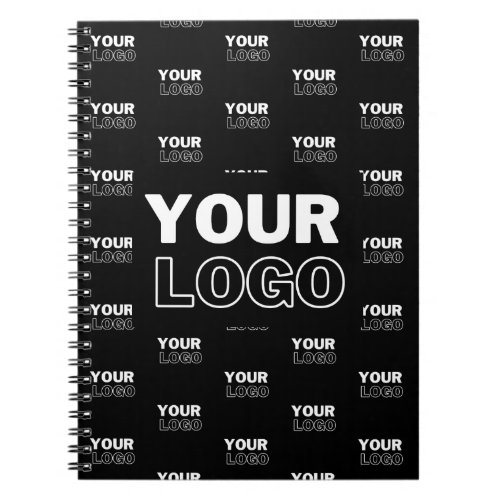 Your Logo  Background Repeating Logo  Black Notebook