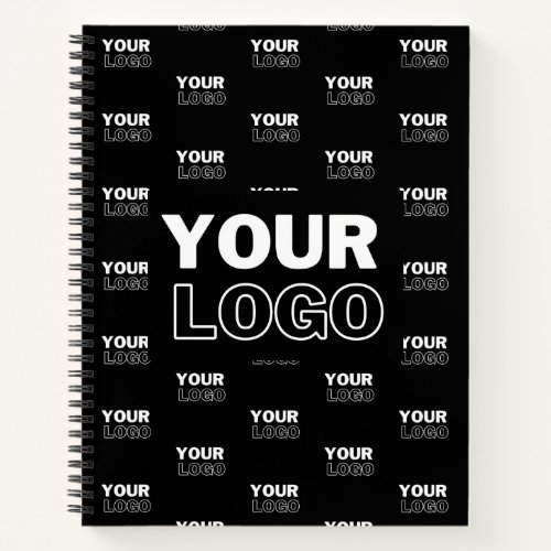 Your Logo  Background Repeating Logo  Black Notebook