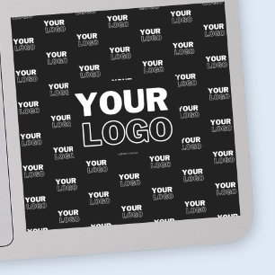 Your Logo & Background Repeating Logo Black Sticker