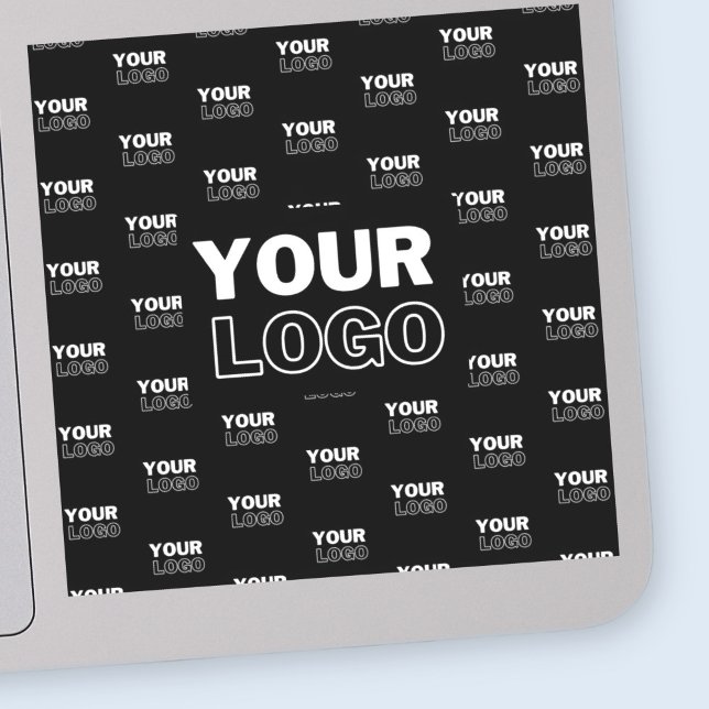 Your Logo & Background Repeating Logo | Black Sticker (Creator Uploaded)