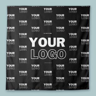 Your Logo & Background Repeating Logo   Black Tapestry