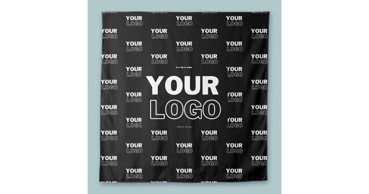 Logo Repeating Pattern Example Your Logo & Background Repeating Logo | Black Tapestry | Zazzle