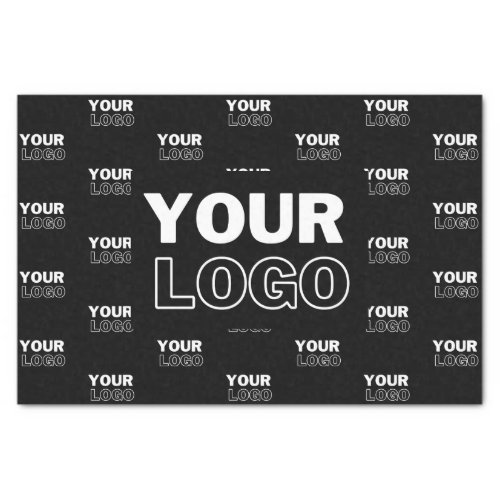 Your Logo  Background Repeating Logo  Black Tissue Paper
