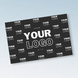 Your Logo &amp; Background Repeating Logo | Black Tissue Paper