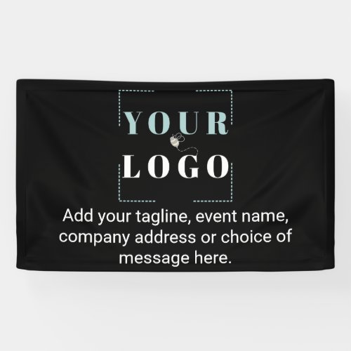 Your Logo Black and White Business Banner