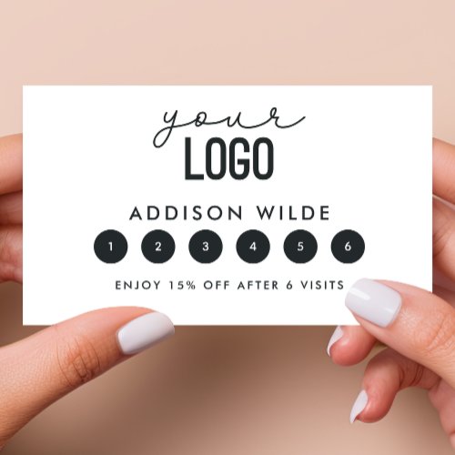 Your Logo Black And White Minimal Loyalty Card