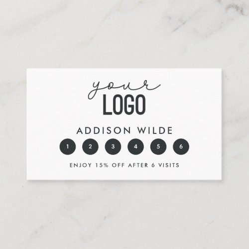 Your Logo Black And White Minimal Loyalty Card