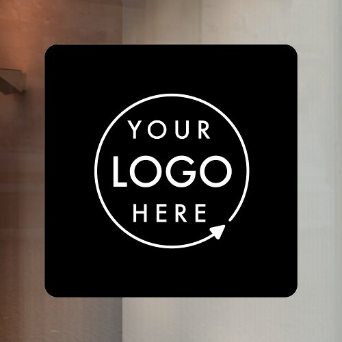 Your Logo  Black Business Company Logo Square Window Cling