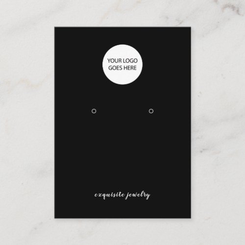 Your Logo Black White Earring Simple Display Card