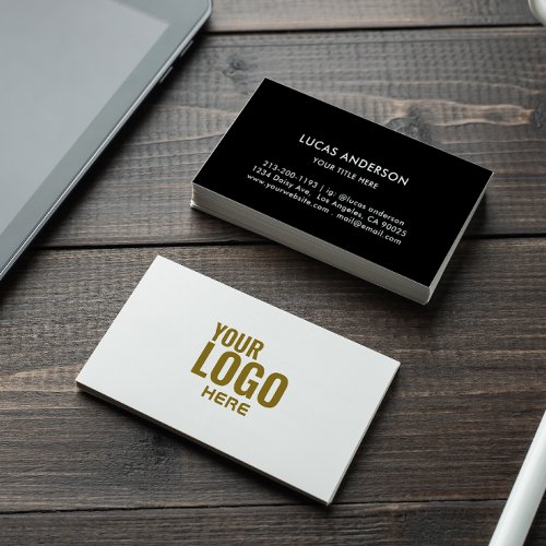 Your Logo Blackwhite Foil Modern Corporate Business Card